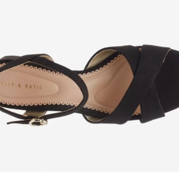Kelly & Katie Liliena Sz 9 Black Microsuede Platform Sandal (Worn once) - Picture 5 of 16